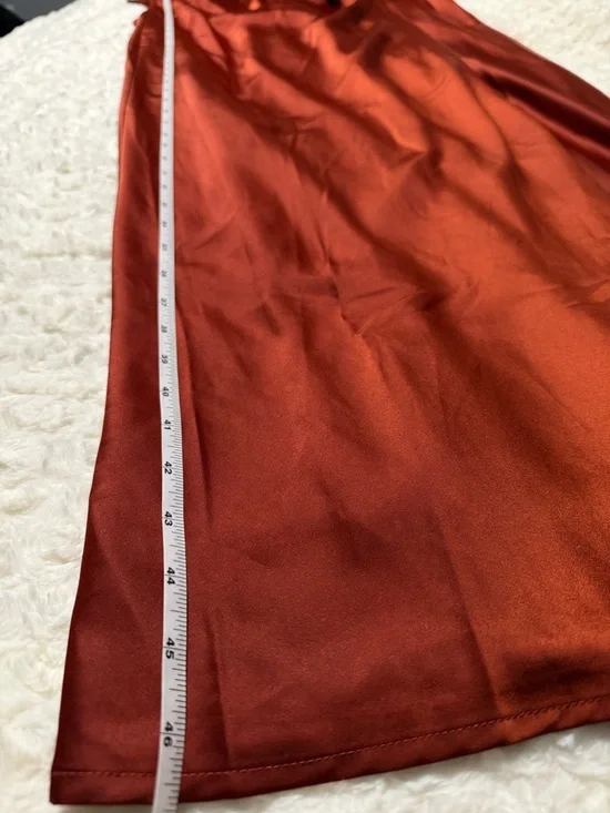 Lulu's Copper Satin Square-Neck Maxi Dress size large NWT - Picture 10 of 12